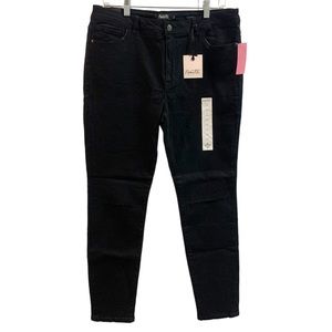 black high waisted skinny jeans with distressed knee nwt size 12